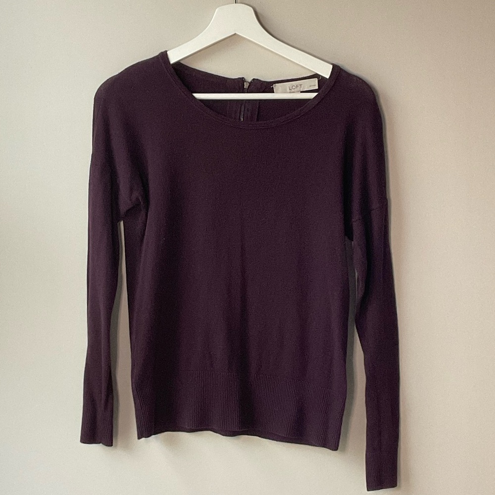 LOFT Wine Sweater Small Petite